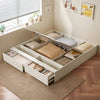 LUNA Upsized Storage Drawer Tatami Bed Frame From Queen to King Size - White