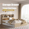 Bundle DEAL Storage Bed Frame with Headboard + LUANNA Comfort Mattress - Walnut Colour