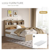 Bundle DEAL Storage Bed Frame with Headboard + LUANNA Essential Mattress - Wooden Colour