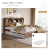 Bundle DEAL Storage Bed Frame with Headboard + LUANNA Essential Mattress - Walnut Colour