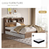 Bundle DEAL Storage Bed Frame with Headboard + LUANNA Premier Mattress - Walnut Colour