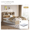 Bundle DEAL Storage Bed Frame with Headboard + LUANNA Comfort Mattress - Wooden Colour