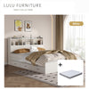 Bundle DEAL Storage Bed Frame with Headboard + LUANNA Comfort Mattress - White Colour