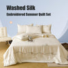 SUMMY Ice Silk Touch Feeling Summer Bedding Set (4 in 1) in Three Colours