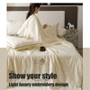 SUMMY Ice Silk Touch Feeling Summer Bedding Set (4 in 1) in Three Colours