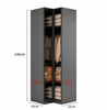 Velmora Tempered Glass Hinge Door Customised Wardrobe Corner Body