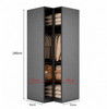 Velmora Tempered Glass Hinge Door Customised Wardrobe Corner Body