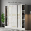 MUTRA Simple Sliding Door Wardrobe - Gold