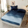 SUTA 800TC Polyester Microfiber Fitted Bedsheet Set / Bedsheet Set and Quilt Cover - Sky