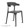 NUDEO Designer Dining Chair with Comfort Arm Rest & Back Rest - Dark Grey