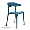 NUDEO Designer Dining Chair with Comfort Arm Rest & Back Rest - Blue