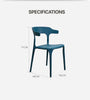 NUDEO Designer Dining Chair with Comfort Arm Rest & Back Rest - Blue