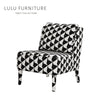 PLOVER Houndstooth Armchair - White Colour