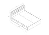 MADERA Simple Design Bed Frame with Headbox and Drawers